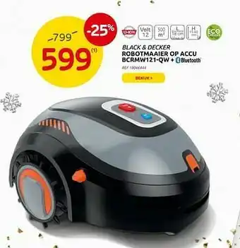 Brico Black + decker robotmaaier op accu bcrmw121-qw + bluetooth aanbieding