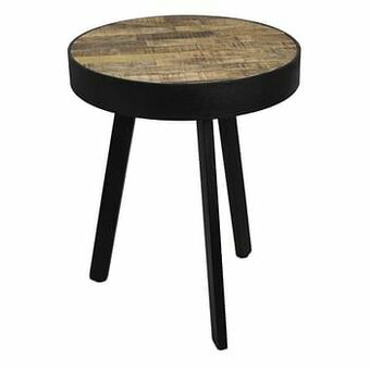 Leen Bakker HSM Collection bijzettafel Montreal - naturel/zwart - Ø43x55 cm - Leen Bakker aanbieding