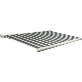 Brico Domasol zonnetent elektrisch met afstandsbediening ’Factor 20-C’ groen/wit smalle strepen 400 x 250 cm aanbieding