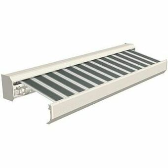 Brico Domasol zonnetent elektrisch met afstandsbediening ’Factor 30-A’ groen/wit smalle strepen 400 x 300 cm aanbieding