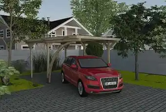 Brico Weka carport 606 A GR.1 met ronde boog 268x389cm aanbieding
