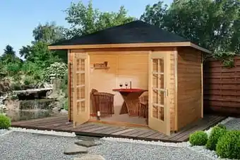 Brico Weka tuinhuis 177 GR1 238x238cm aanbieding