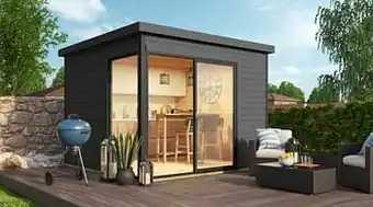 Brico Weka tuinhuis 412 GR1 antraciet 300x300cm aanbieding
