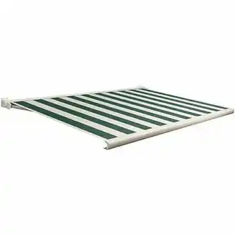 Brico Domasol zonnetent elektrisch met afstandsbediening ’Factor 20-C’ groen/witte strepen 350 x 250 cm aanbieding