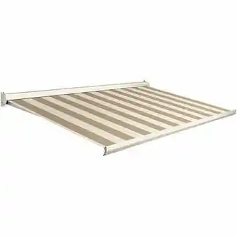 Brico Domasol zonnetent elektrisch ’Factor 10-C’ bruin/witte strepen 450 x 250 cm aanbieding