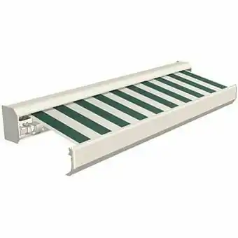 Brico Domasol zonnetent elektrisch ’Factor 30-A’ groen/witte strepen 400 x 300 cm aanbieding