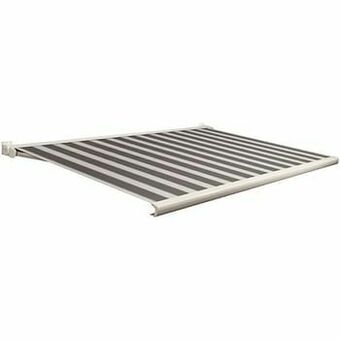 Brico Domasol zonnetent elektrisch met afstandsbediening ’Factor 20-C’ zwart/wit smalle strepen 300 x 250 cm aanbieding