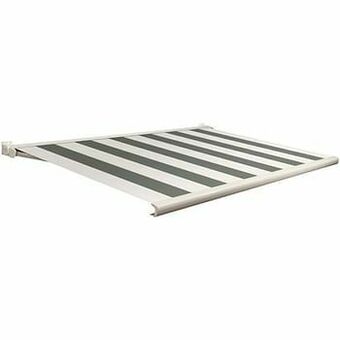 Brico Domasol zonnetent elektrisch met afstandsbediening ’Factor 20-C’ groen/wit brede strepen 500 x 300 cm aanbieding