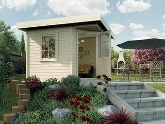 Brico Weka tuinhuis 213 GR2 298x298cm aanbieding