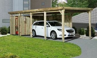 Brico Weka carport 617 GR.3 enkel 294x784cm aanbieding