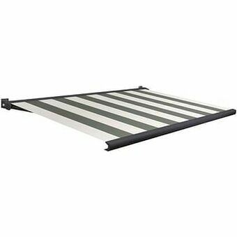 Brico Domasol zonnetent elektrisch ’Factor 20-A’ groen/wit brede strepen 450 x 300 cm aanbieding