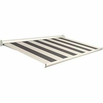 Brico Domasol zonnetent manueel ’Factor 10-C’ grijs/wit brede strepen 300 x 250 cm aanbieding