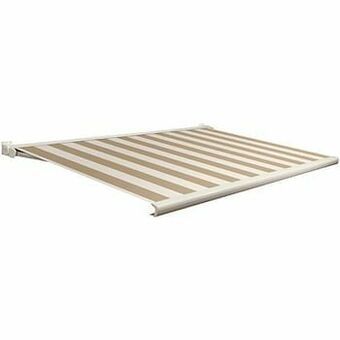 Brico Domasol zonnetent elektrisch ’Factor 20-C’ bruin/witte strepen 400 x 300 cm aanbieding