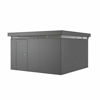 Brico Biohort tuinhuis CasaNova 400x400cm donkergrijs metallic deur links aanbieding