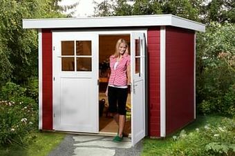 Brico Weka tuinhuis 227 GR2 rood 235x239cm aanbieding
