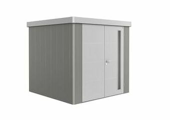 Brico Biohort berging Neo GR3 enkele deur kwartsgrijs/zilver 236x236cm aanbieding