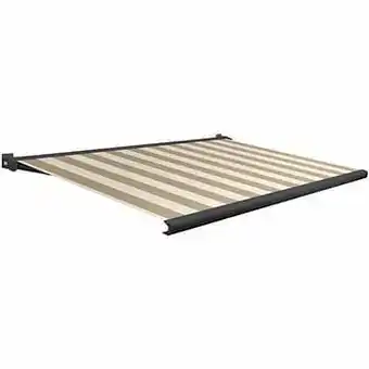 Brico Domasol zonnetent elektrisch ’Factor 20-A’ bruin/witte strepen 300 x 250 cm aanbieding