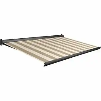 Brico Domasol zonnetent elektrisch ’Factor 10-A’ bruin/witte strepen 400 x 300 cm aanbieding