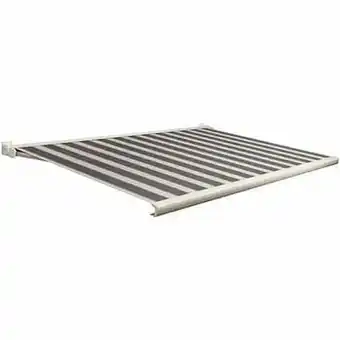 Brico Domasol zonnetent elektrisch ’Factor 20-C’ zwart/wit smalle strepen 350 x 250 cm aanbieding