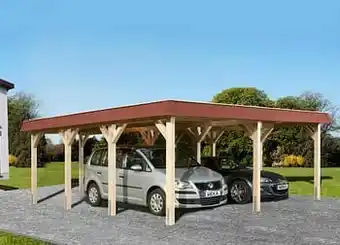 Brico Weka dubbele carport 615 GR.1 576x591cm aanbieding