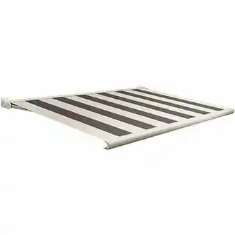 Brico Domasol zonnetent elektrisch ’Factor 20-C’ grijs/wit brede strepen 500 x 250 cm aanbieding