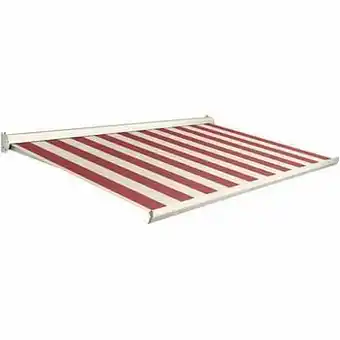 Brico Domasol zonnetent elektrisch ’Factor 10-C’ rood/witte strepen 450 x 300 cm aanbieding