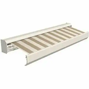Brico Domasol zonnetent elektrisch ’Factor 30-A’ bruin/witte strepen 600 x 300 cm aanbieding