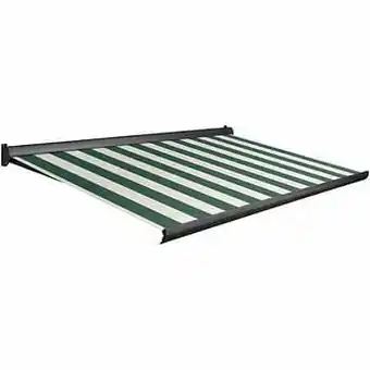 Brico Domasol zonnetent elektrisch ’Factor 10-A’ groen/witte strepen 350 x 300 cm aanbieding