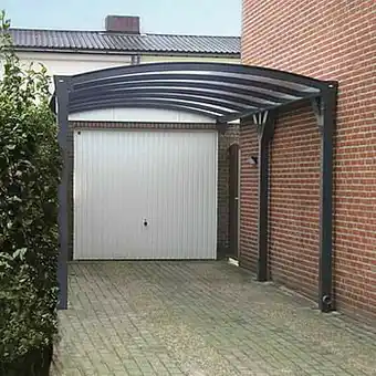 Brico Scala carport in metaal antraciet opaal 3,7 x 7 m aanbieding