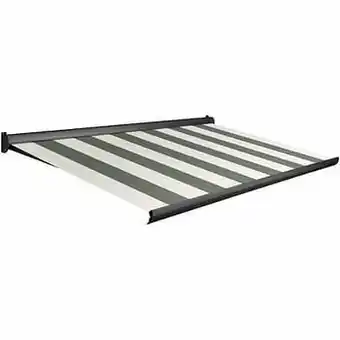 Brico Domasol zonnetent manueel ’Factor 10-A’ groen/wit brede strepen 450 x 300 cm aanbieding