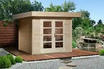 Brico Weka tuinhuis met overkapping 126+ GR3 295x300cm aanbieding