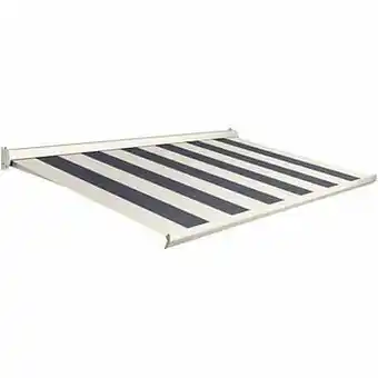 Brico Domasol zonnetent manueel ’Factor 10-C’ blauw/wit brede strepen 350 x 250 cm aanbieding