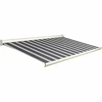Brico Domasol zonnetent manueel ’Factor 10-C’ blauw/wit smalle strepen 400 x 300 cm aanbieding
