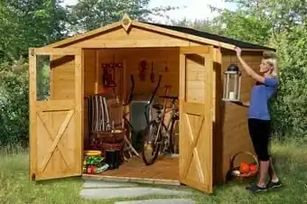 Brico Weka tuinhuis 316 GR3 beits 218x292cm aanbieding