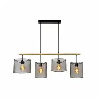 Leen Bakker Lucide hanglamp Baskett - zwart - Leen Bakker aanbieding