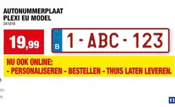 Hubo Europese nummerplaat duplicaat 52x11 cm plexi aanbieding