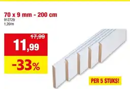 Hubo Plint 70x9 mm 200cm wit 5 stuks aanbieding