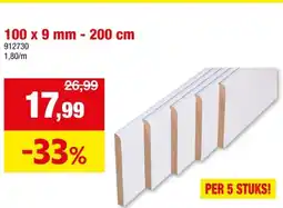 Hubo Plint 100x9 mm 200cm wit 5 stuks aanbieding