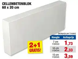 Hubo Cellenbetonblok 60x20x15 cm aanbieding