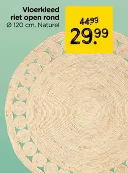 Xenos Vloerkleed riet open rond aanbieding