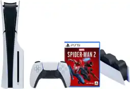 Coolblue PlayStation 5 Slim Disc Edition + Spider-Man 2 + Station de Charge aanbieding