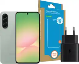 Coolblue Samsung Galaxy A56 128Â Go Vert 5G + Pack d'Accessoires de Base aanbieding