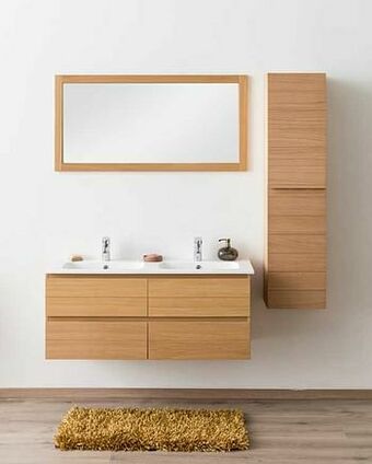 Zelfbouwmarkt Badkamermeubel Aruba 1200 Mm Eikenfineer Wast Mat aanbieding