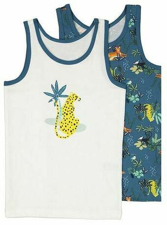 HEMA HEMA Kinderhemden Jungle - 2 Stuks Blauw (blauw) aanbieding