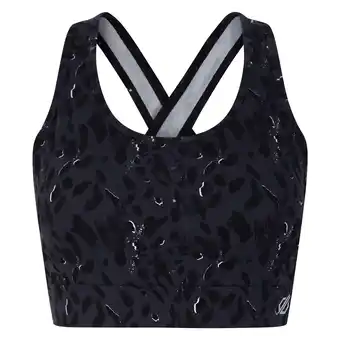 Decathlon Dames Swift II Sportbeha met dierenprint (Zwart) aanbieding