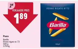 Delhaize Barilla Penne rigate nr. 73 aanbieding