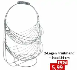 2-Lagen Fruitmand – Staal 34 cm