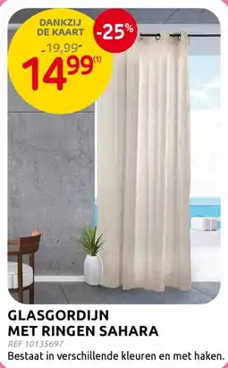 Brico Glasgordijn met ringen sahara aanbieding
