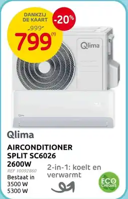 Brico Qlima Airconditioner Split SC6026 aanbieding