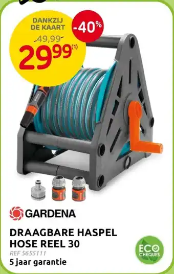 Brico Gardena draagbare haspel hose reel 30 aanbieding